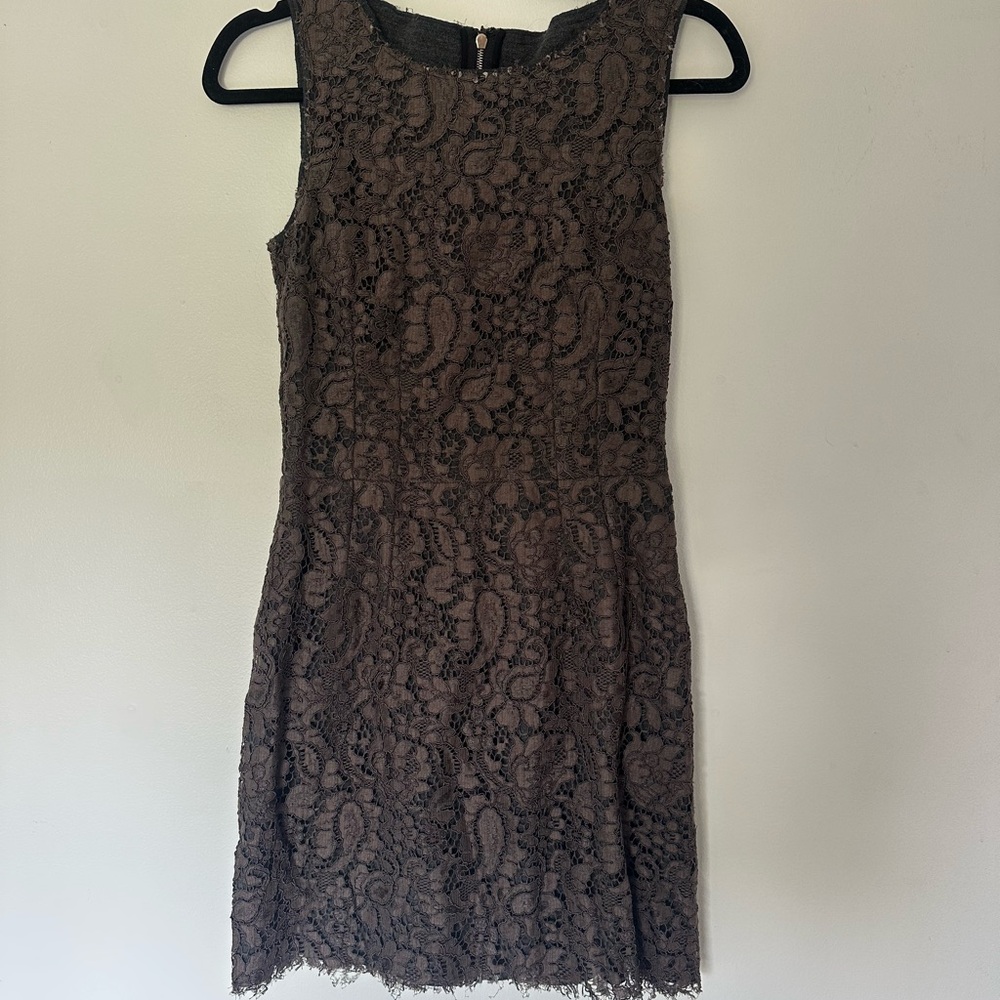 Vintage Dolce & Gabbana wool lined dress with lace detailing